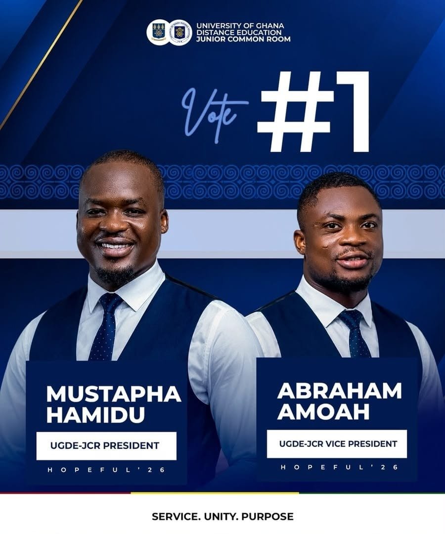 Vote No. 1: Mustapha Hamidu for UGDE-JCR President and Abraham Amoah for Vice President