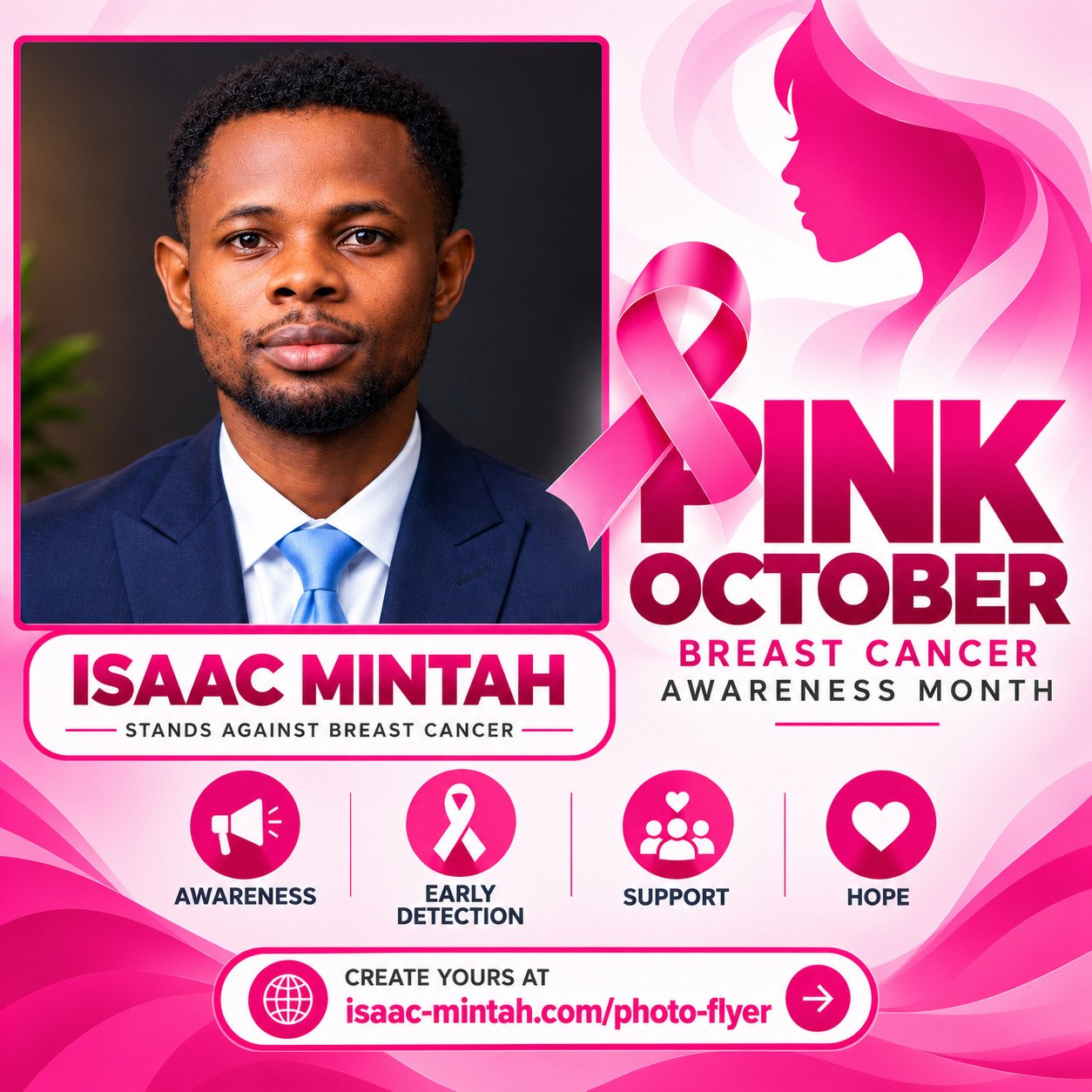 Pinktober breast cancer awareness photo flyer