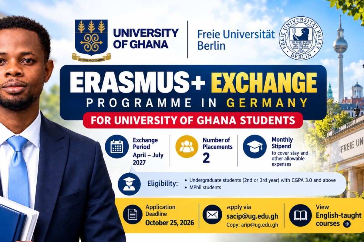 University of Ghana Students Invited to Apply for Erasmus+ Exchange at Freie Universität Berlin