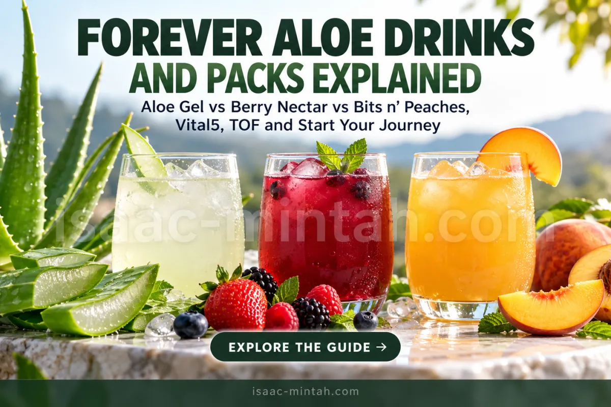 Forever Aloe Drinks and Packs Explained: Aloe Gel vs Berry Nectar vs Bits n’ Peaches, Vital5, TOF and Start Your Journey