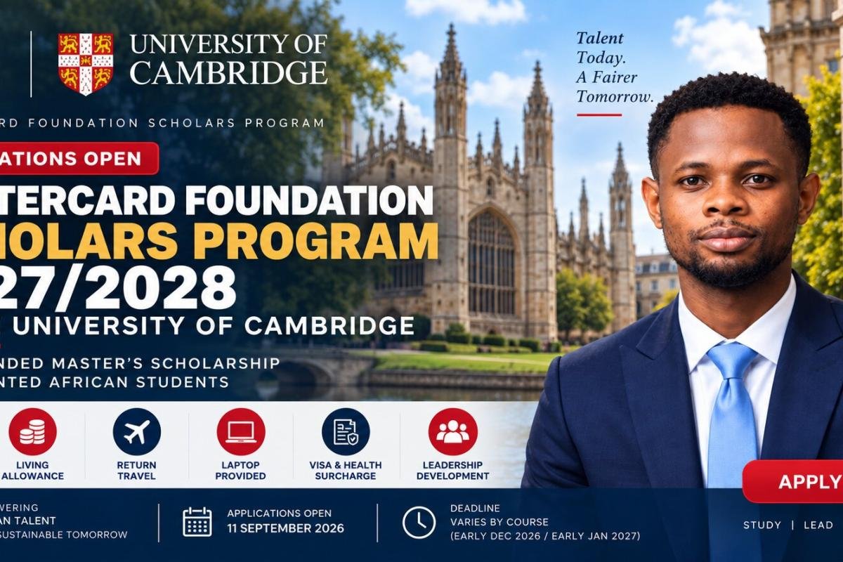 Mastercard Foundation Scholarship 2027/2028 at Cambridge University