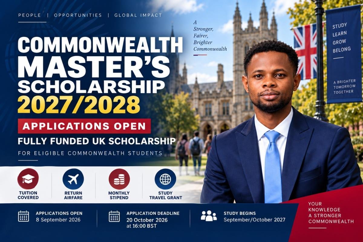 Commonwealth Master's Scholarship 2027/2028: Fully Funded UK Scholarship