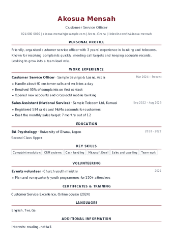 Classic CV template