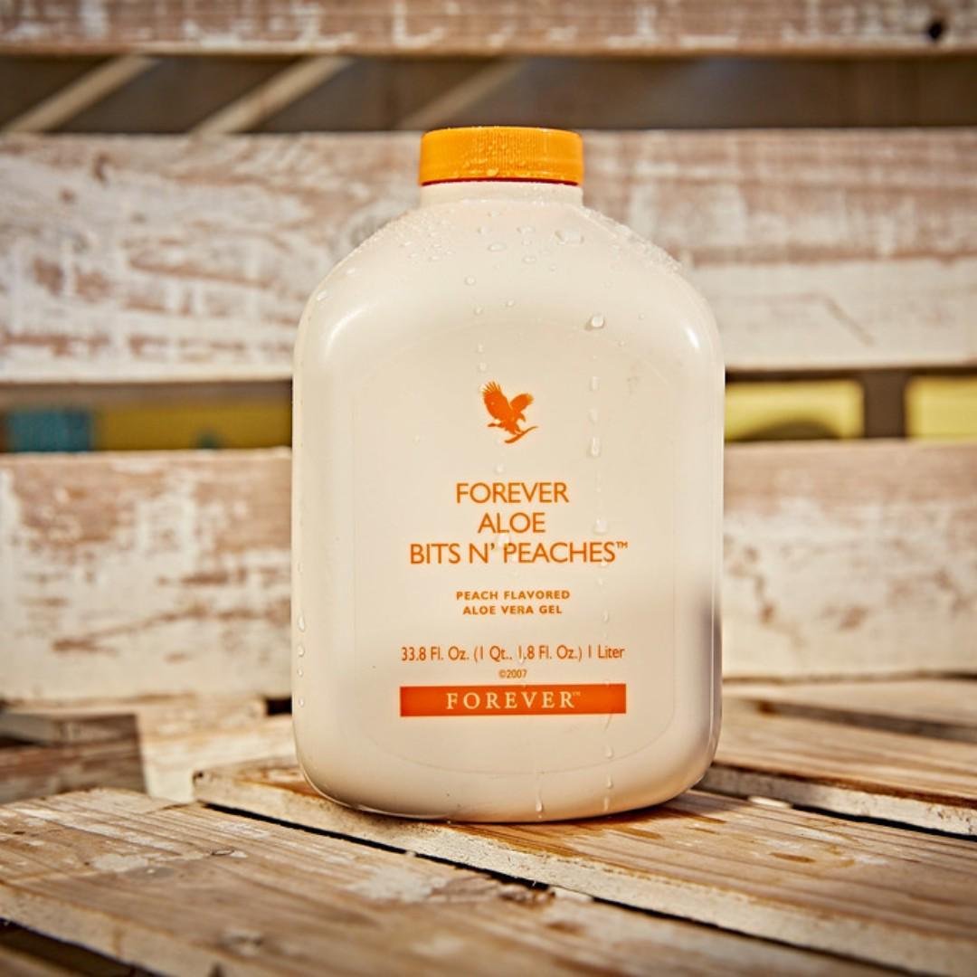 Forever Aloe Bits n' Peaches 1 Litre | Aloe Vera Drink with Aloe Chunks and Peach in Ghana