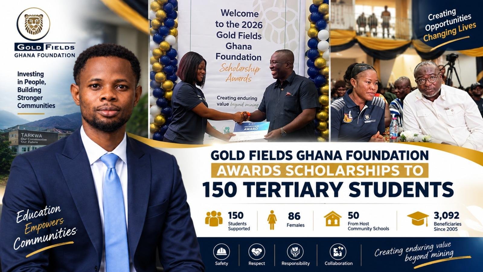 Gold Fields Ghana Foundation Awards Scholarships to 150 Tertiary Students