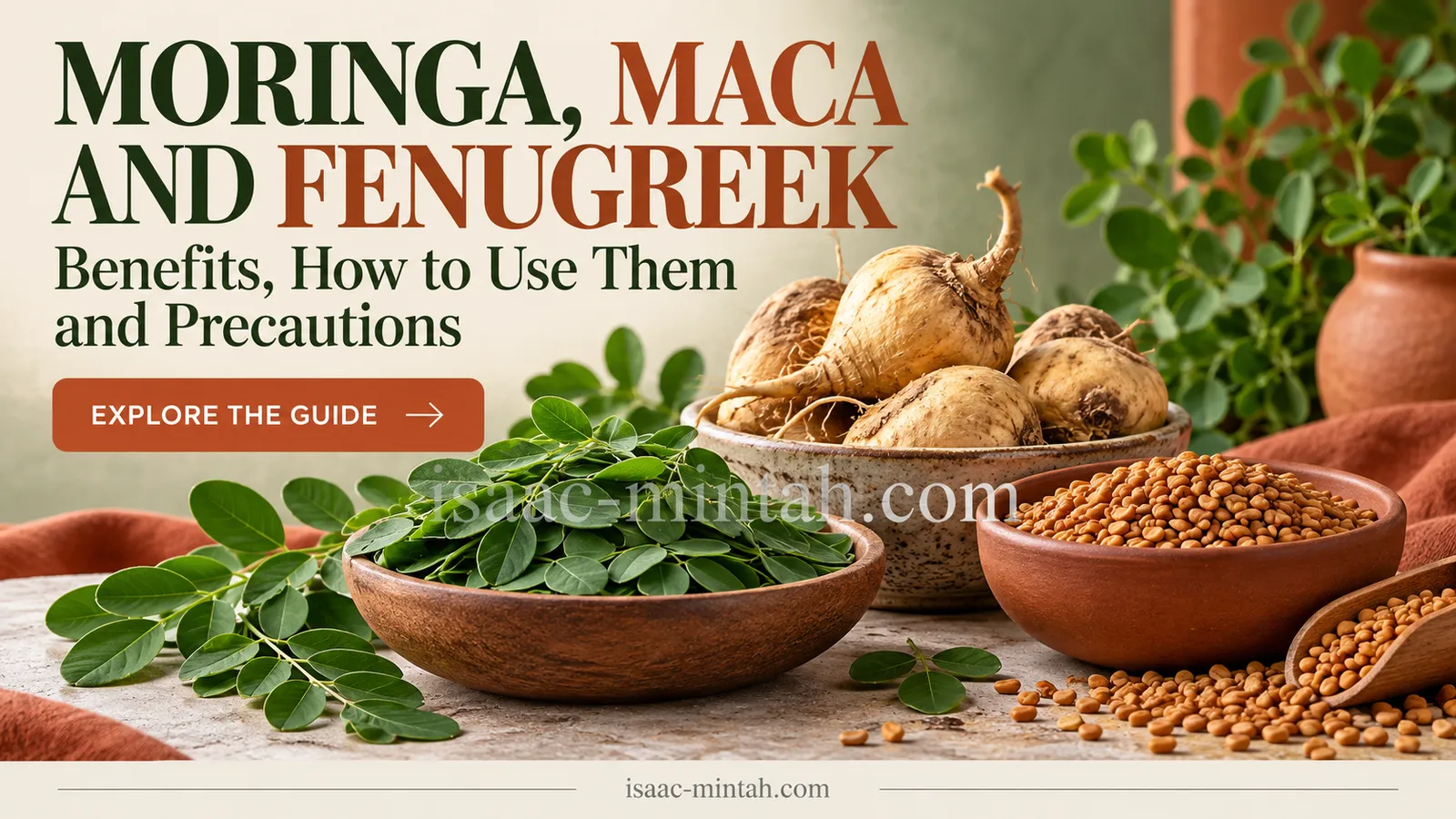 Moringa, Maca and Fenugreek: Benefits, How to Use Them and Precautions