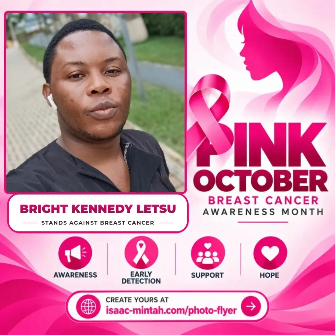 Bright Kennedy Letsu's Pinktober breast cancer awareness flyer