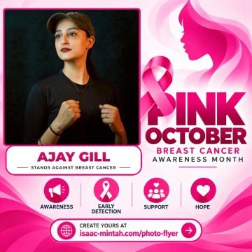 Ajay Gill’s Pinktober flyer