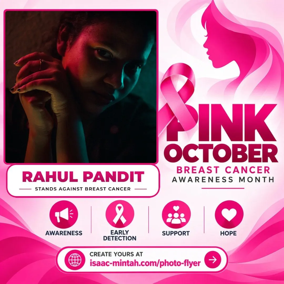 Rahul Pandit's Pinktober breast cancer awareness flyer