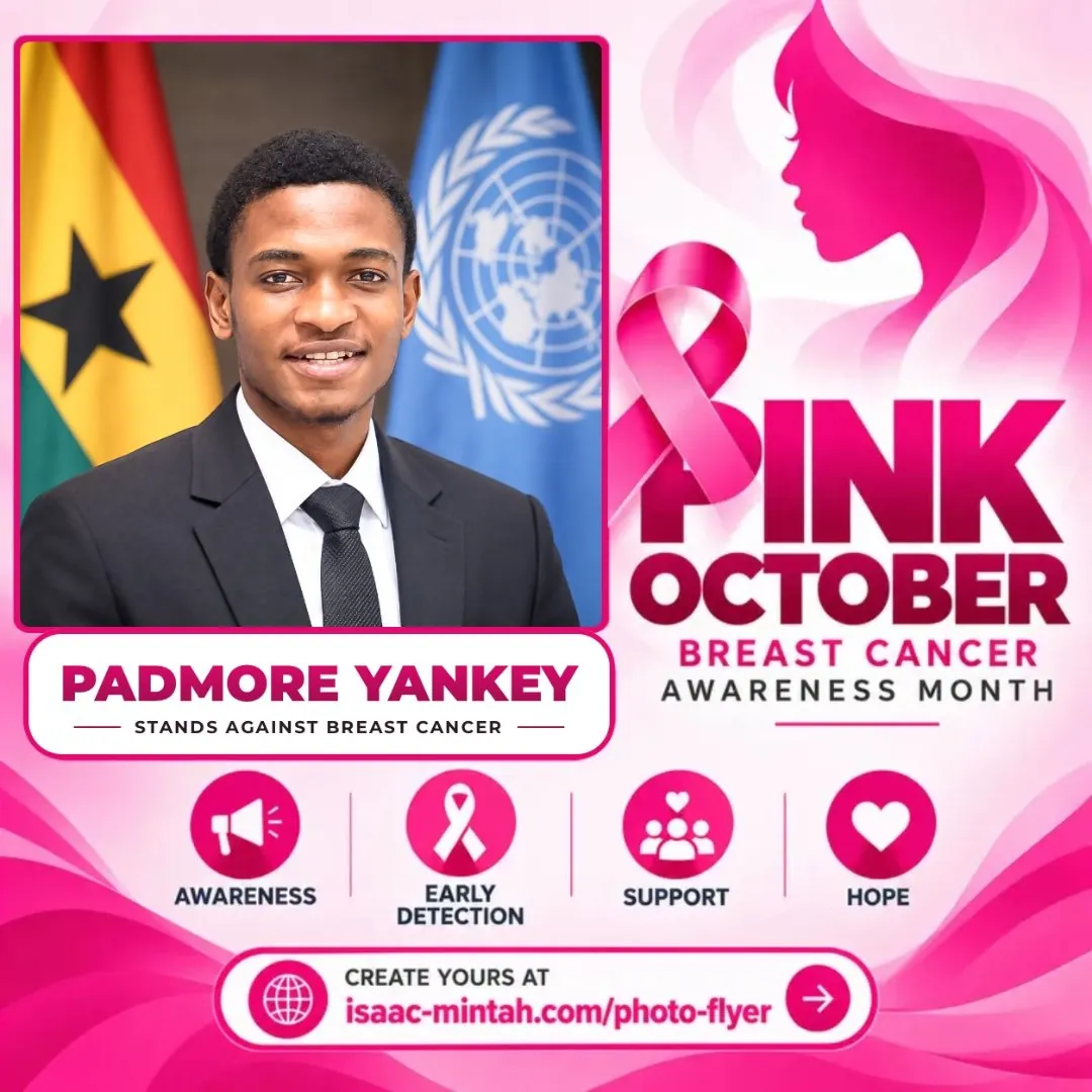 Padmore Yankey's Pinktober breast cancer awareness flyer