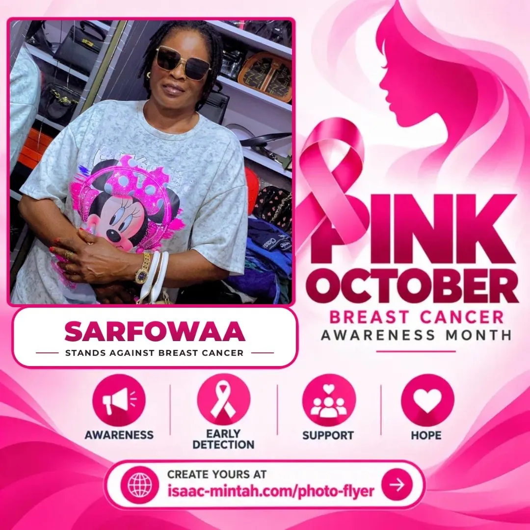 Sarfowaa's Pinktober breast cancer awareness flyer