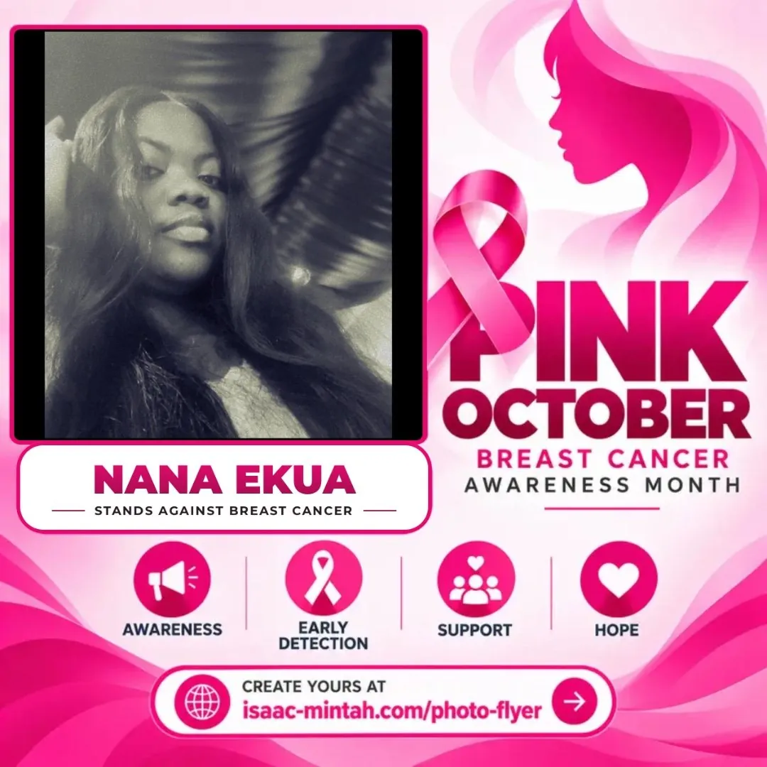 Nana Ekua's Pinktober breast cancer awareness flyer