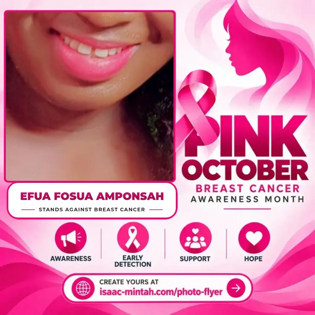 Efua Fosua Amponsah's Pinktober breast cancer awareness flyer