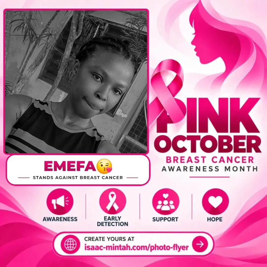 Emefa😘's Pinktober breast cancer awareness flyer