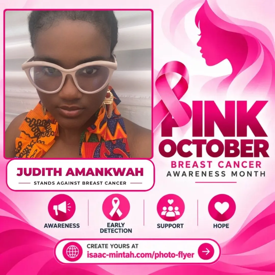 Judith Amankwah's Pinktober breast cancer awareness flyer