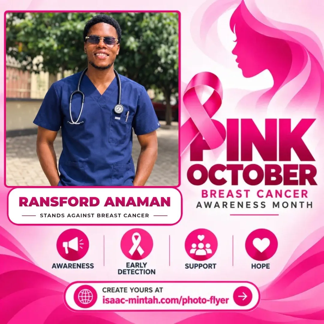 RANSFORD ANAMAN's Pinktober breast cancer awareness flyer