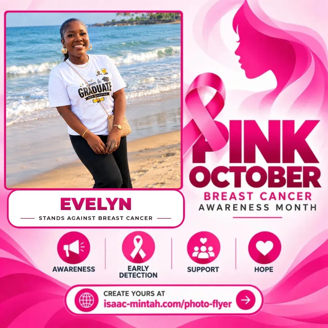Evelyn's Pinktober breast cancer awareness flyer