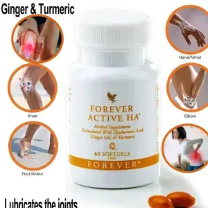 Forever Active HA Ginger and Turmeric Supplement for Joint Health and Inflammation
