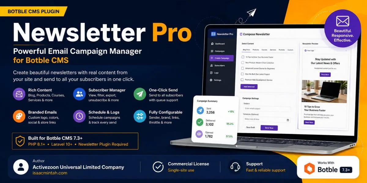 Newsletter Pro Plugin for Botble CMS