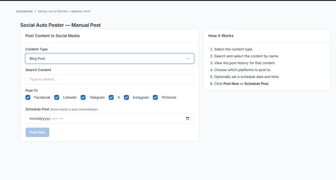 Social Auto Poster Plugin for Botble CMS