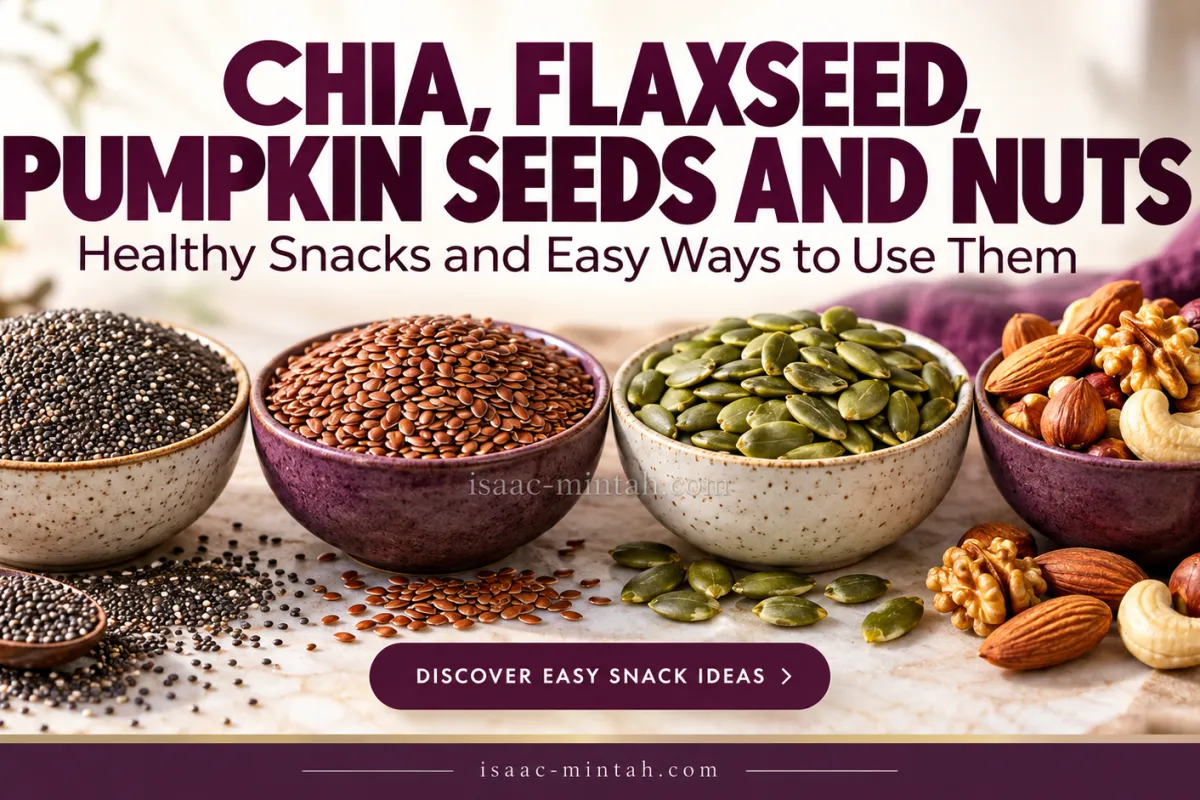 Chia, Flaxseed, Pumpkin Seeds and Nuts: Healthy Snacks and Easy Ways to Use Them