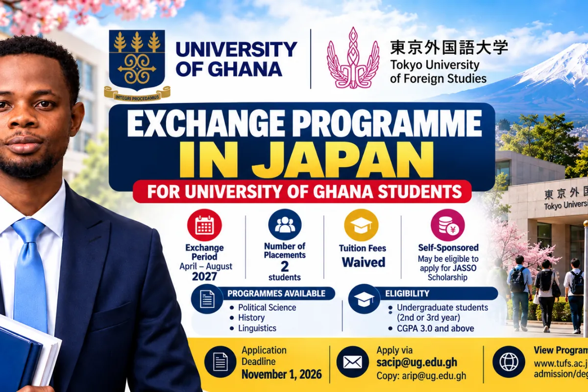 University of Ghana Students Can Apply for Exchange Programme in Japan with Tuition Waiver